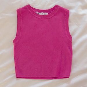 Zara Hot Pink Knit Top